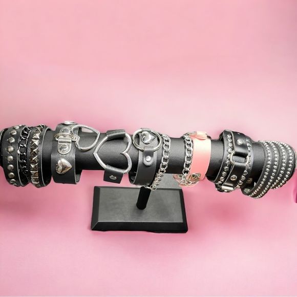 Men’s Leather Cuff, Wristband l Brown/Black Soft P/U l  2-Snap Adj Design l New - Picture 6 of 10